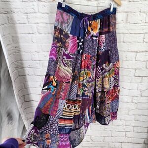Patchwork Festival Maxi Skirt Ren Faire Fairy Boho Hippie Folk One Size XL?